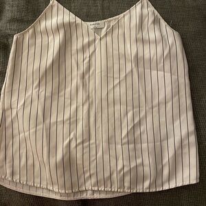 Aritzia BABATON Everly Ivory Drapey Matte Satin V-Neck Camisole Tank Top, Size M